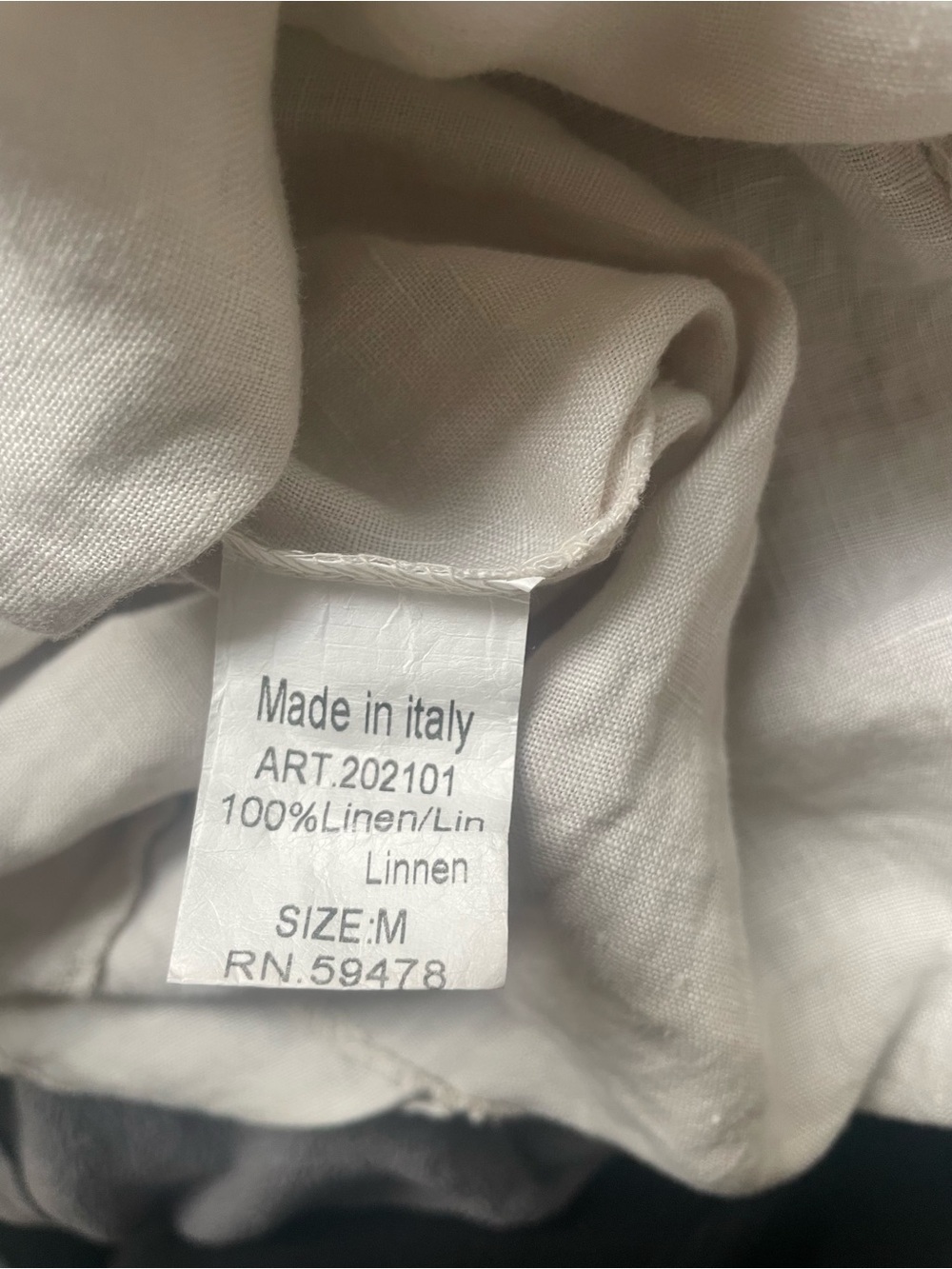 NWOT Lungo L’Arno Linen Tunic Top M Made in Italy Ivory Ruffle Hem Lagenlook - Picture 7 of 7